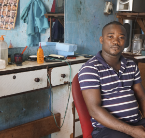 A barbershop in Cote D'Ivoire